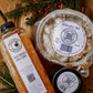 Frozen fresh pressed apple cider with a frozen dutch apple crisp and a salted caramel apple dip. Made in the kitchen at Nystrom Orchard in Worthington Minnesota.