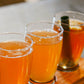 Close up of a cider flight. Pressed in the kitchen at Nystrom Orchard in Worthington Minnesota.