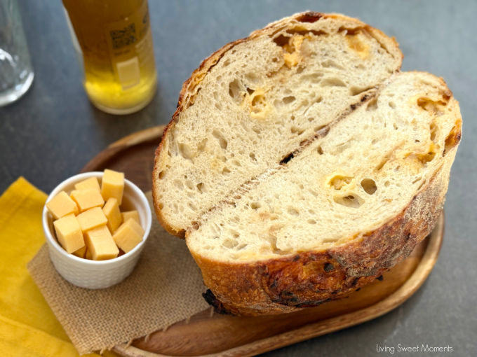 Gouda and Black Pepper Sourdough Bread filled with creamy gouda and a sprinkle of black pepper. Made by Nystrom Orchard in Worthington Minnesota.