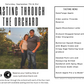 Promotional material for 'Tasting through the Orchard' event featuring a man and a woman smiling, with a menu of food items in the background. Event hosted by Nystrom Orchard in Worthington Minnesota.