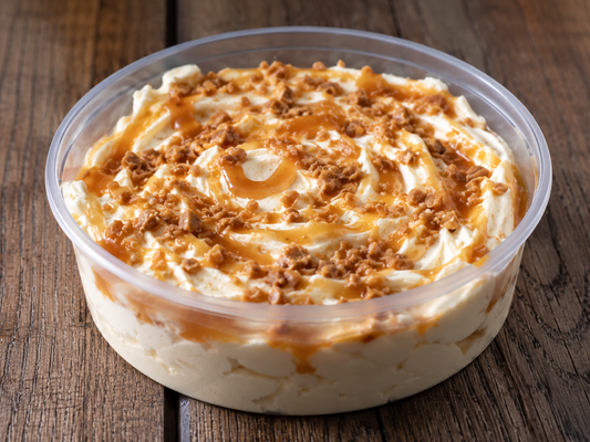 Fluffy whipped caramel and cream cheese dip for fruit or dessert. Made by Nystrom Orchard in Worthington Minnesota 