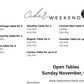 Schedule of cider tasting tables for a weekend event at Nystrom Orchards. Hosted by Nystrom Orchard in Worthington Minnesota.