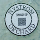 Close up of Nystrom Orchard Spinach Dip container with label. Made in the kitchen of Nystrom Orchard in Worthington Minnesota.