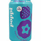 Blue can of Poppi Wild Berry soda on a wooden surface. Sold in the store of Nystrom Orchard in Worthington Minnesota. 